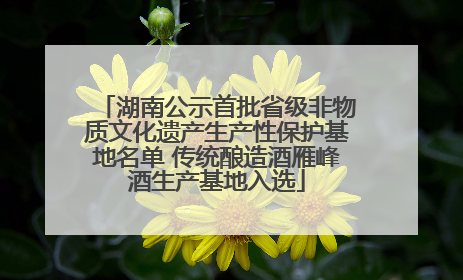 湖南公示首批省级非物质文化遗产生产性保护基地名单 传统酿造酒雁峰酒生产基地入选