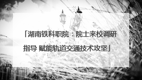 湖南铁科职院：院士来校调研指导 赋能轨道交通技术攻坚