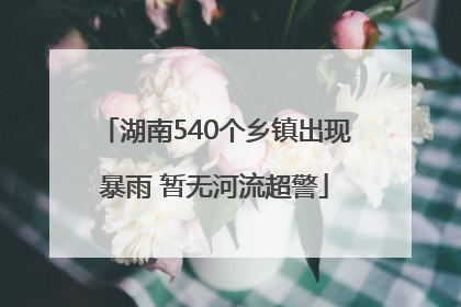 湖南540个乡镇出现暴雨 暂无河流超警