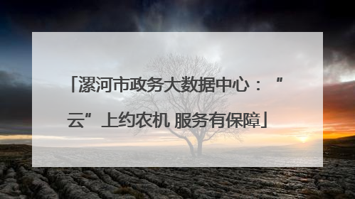 漯河市政务大数据中心：“云”上约农机 服务有保障