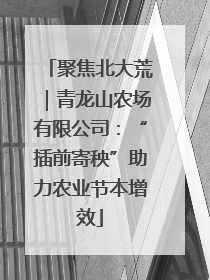 聚焦北大荒｜青龙山农场有限公司：“插前寄秧”助力农业节本增效