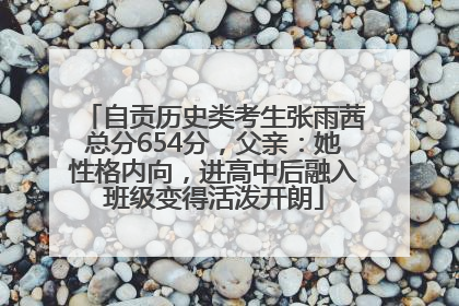 自贡历史类考生张雨茜总分654分，父亲：她性格内向，进高中后融入班级变得活泼开朗