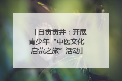 自贡贡井：开展青少年“中医文化启蒙之旅”活动