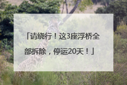 请绕行！这3座浮桥全部拆除，停运20天！
