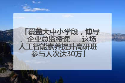 覆盖大中小学段，博导、企业总监授课……这场人工智能素养提升高研班参与人次达30万