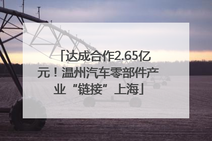达成合作2.65亿元！温州汽车零部件产业“链接”上海