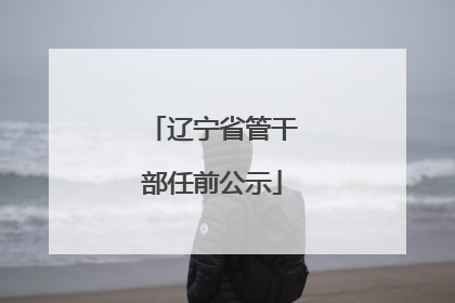 辽宁省管干部任前公示