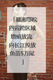赣湘鄂皖四省跨区域增殖放流 向长江投放鱼苗5万尾