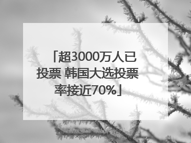 超3000万人已投票 韩国大选投票率接近70%