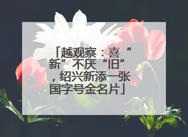 越观察：喜“新”不厌“旧”，绍兴新添一张国字号金名片