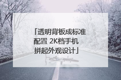 透明背板成标准配置 2K档手机拼起外观设计
