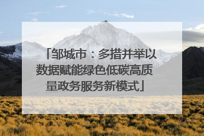邹城市：多措并举以数据赋能绿色低碳高质量政务服务新模式