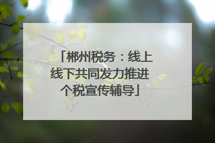 郴州税务：线上线下共同发力推进个税宣传辅导