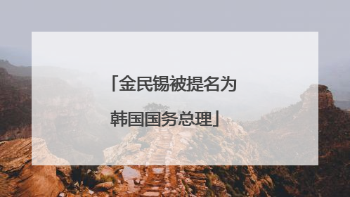 金民锡被提名为韩国国务总理