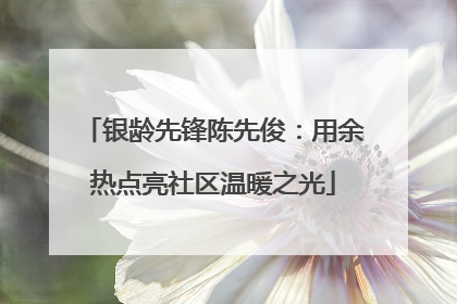 银龄先锋陈先俊：用余热点亮社区温暖之光