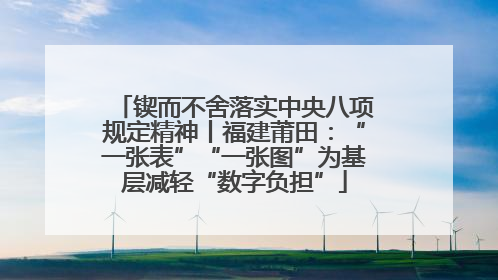 锲而不舍落实中央八项规定精神丨福建莆田：“一张表”“一张图”为基层减轻“数字负担”