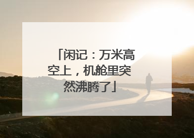 闲记：万米高空上，机舱里突然沸腾了