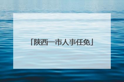 陕西一市人事任免