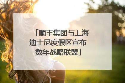 顺丰集团与上海迪士尼度假区宣布数年战略联盟