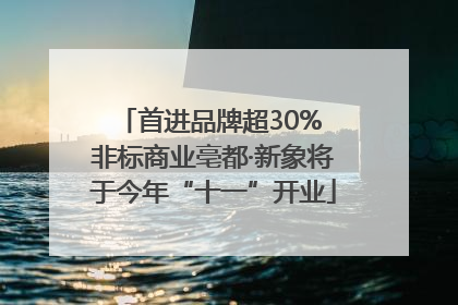 首进品牌超30% 非标商业亳都·新象将于今年“十一”开业