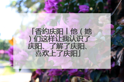 香约庆阳丨他（她）们这样让我认识了庆阳、了解了庆阳、喜欢上了庆阳