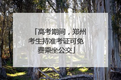 高考期间，郑州考生持准考证可免费乘坐公交