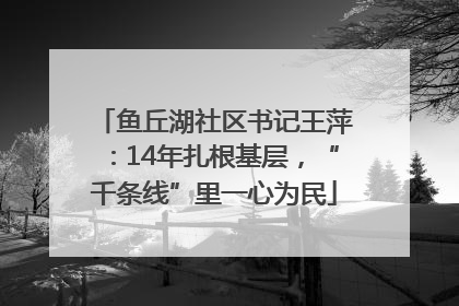 鱼丘湖社区书记王萍：14年扎根基层，“千条线”里一心为民