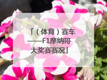 （体育）赛车——F1摩纳哥大奖赛赛况