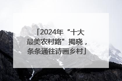 2024年“十大最美农村路”揭晓，条条通往诗画乡村