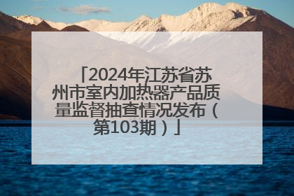 2024年江苏省苏州市室内加热器产品质量监督抽查情况发布（第103期）