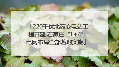 220千伏北苑变电站工程开建 石家庄“1+4”电网布局全部落地实施