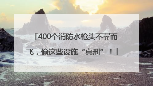 400个消防水枪头不翼而飞，偷这些设施“真刑”！